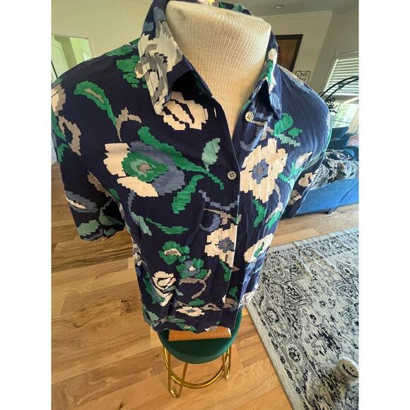 D & CO. CANYON RETREAT SHORT SLEEVE BUTTON UP PIXALATED FLOral  MENS SIZE MEDIUM - Picture 3 of 6